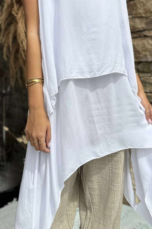 The Bertie Two Piece Layer Top White